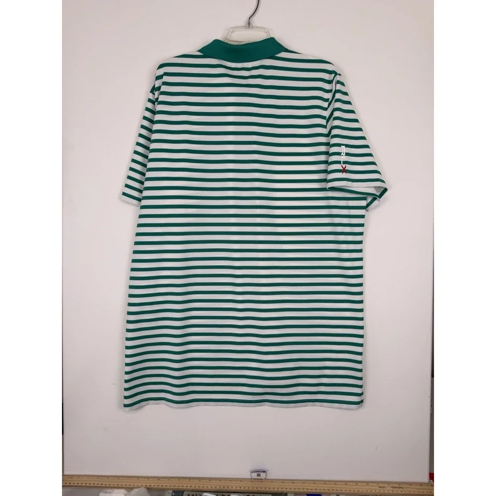 RLX Ralph Lauren Men's Green White Stripe‎ Golf Polo Shirt Size XL